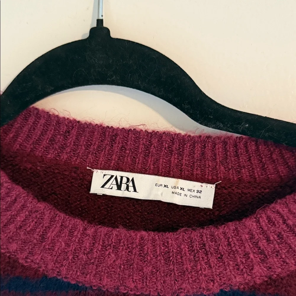 Zara Colorful Striped Crew Neck Sweater - Picture 2 of 4